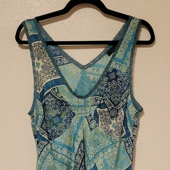 Twin-Set Simona Barbieri Silk Baby Doll Y2k Lace Sleeveless Maxi Dress Vintage - Picture 10 of 11